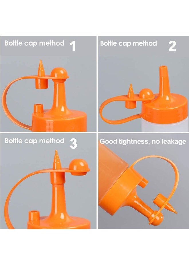 Generic - Condiment Squeeze Bottle Sauce Squeeze Squirt Bottle for Kitchen Plastic Syrup Salad Dressing Container Food Dispenser for Oil Ketchup Griddle Hot Sauce Catsup Pancake Art 12 OZ, Pack of 3 - Image 1