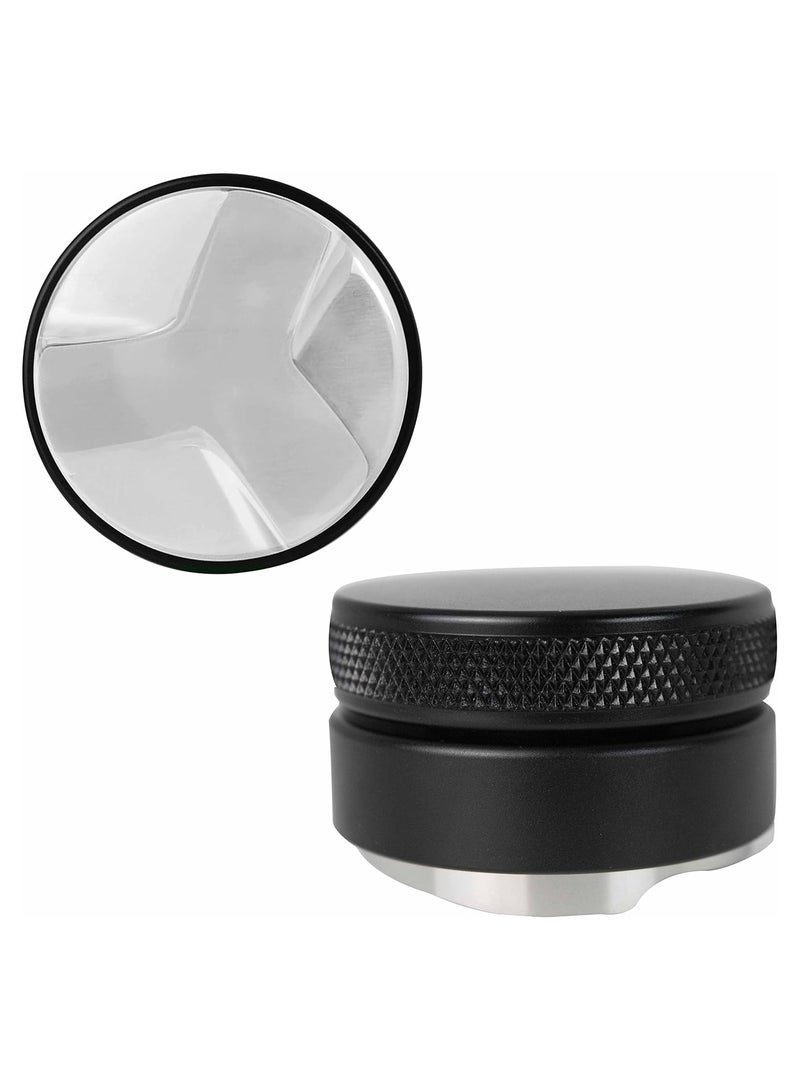 Professional Coffee Distributor – 51mm Size with Stainless Steel Base and High-Purity Aluminum Body in Elegant Black Color - Image 2