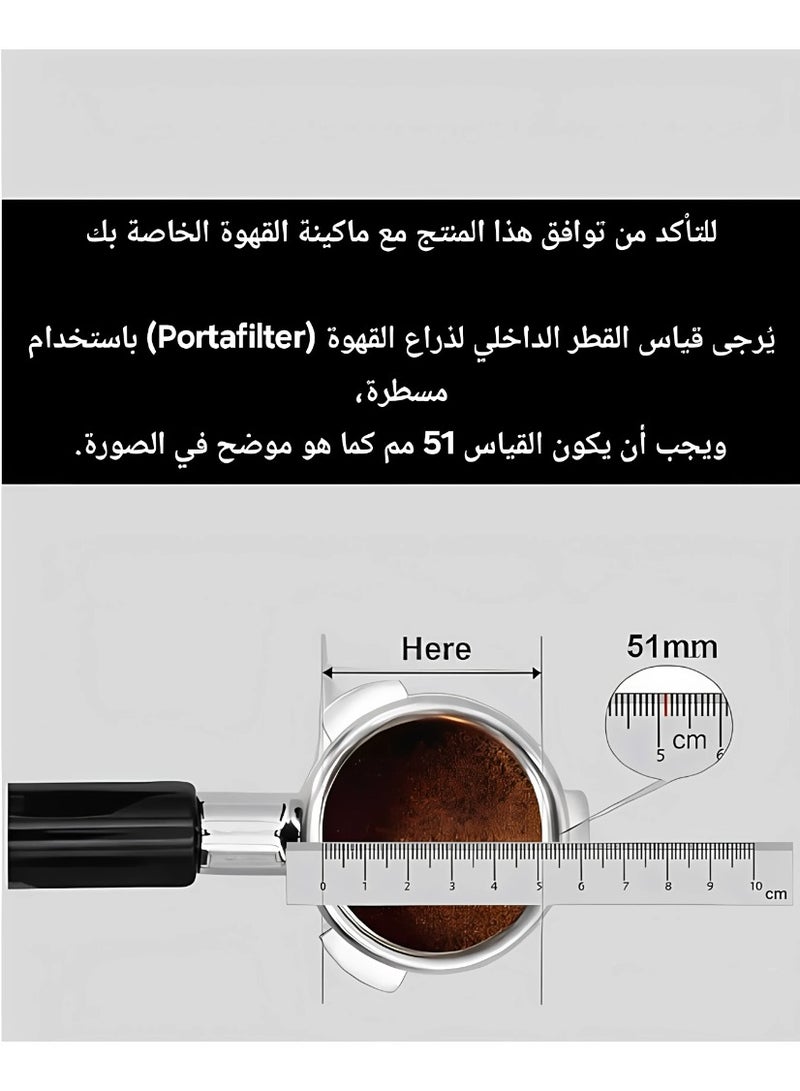 Professional Coffee Distributor – 51mm Size with Stainless Steel Base and High-Purity Aluminum Body in Elegant Black Color - Image 5