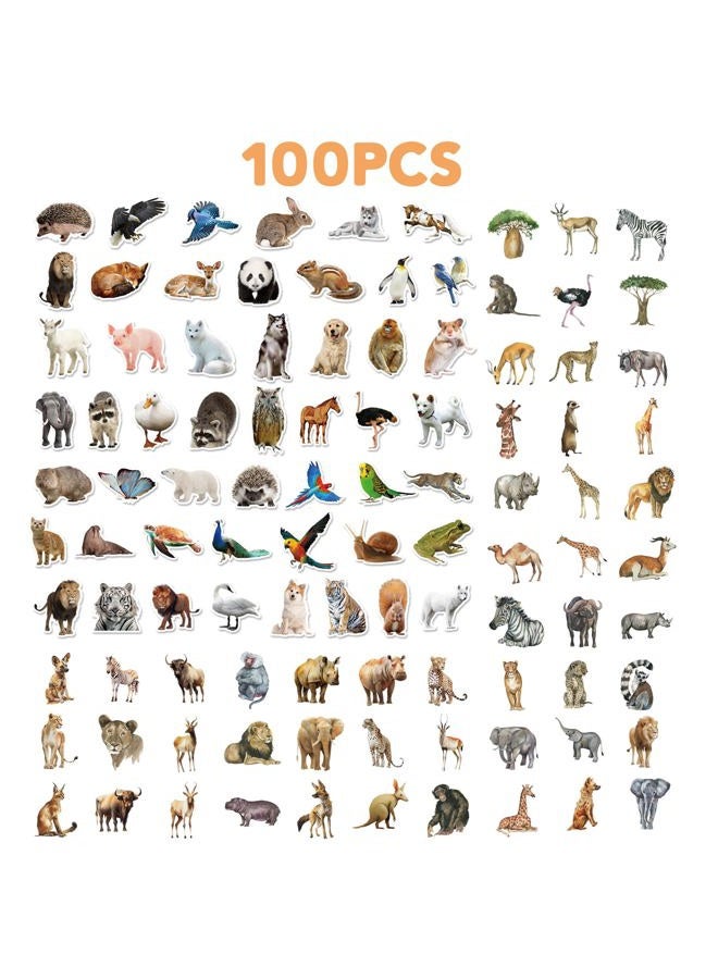 DRWATE 100 PCS Jungle Animal Stickers Safari Zoo Animal Wild One Stickers for Laptop Water Bottle Computer Refrigerator Luggage Phone Case Bicycle Teens (Jungle Animal) - Image 2