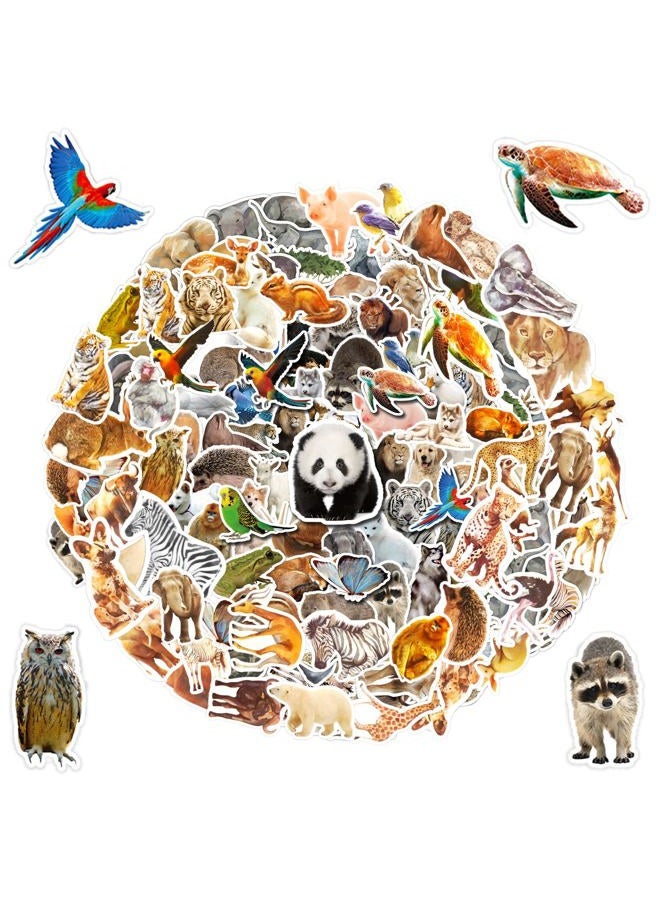 DRWATE 100 PCS Jungle Animal Stickers Safari Zoo Animal Wild One Stickers for Laptop Water Bottle Computer Refrigerator Luggage Phone Case Bicycle Teens (Jungle Animal) - Image 1