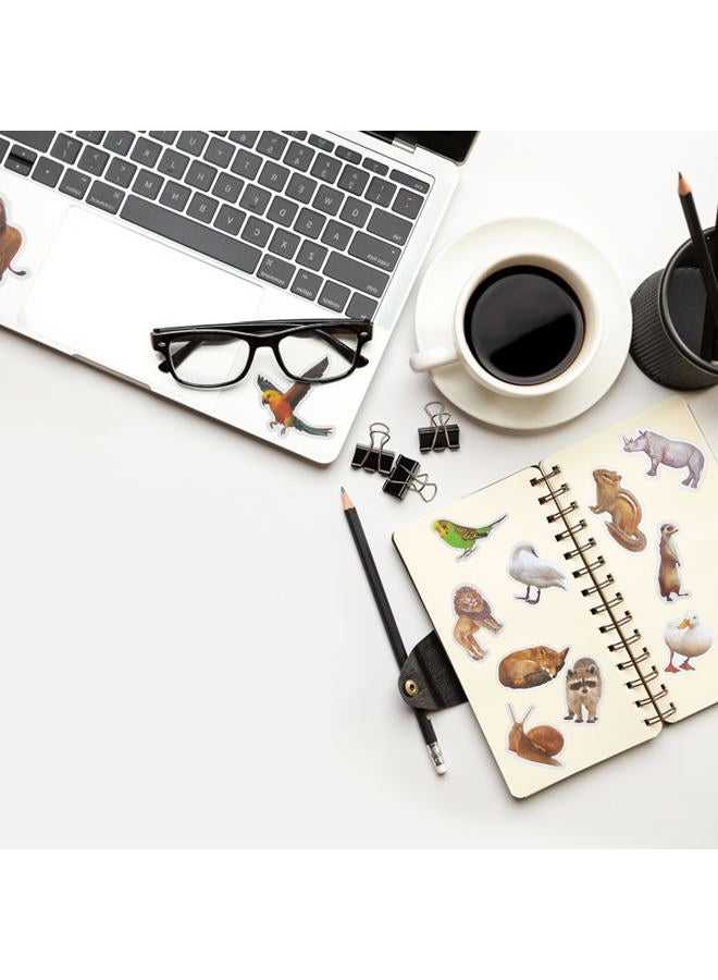 DRWATE 100 PCS Jungle Animal Stickers Safari Zoo Animal Wild One Stickers for Laptop Water Bottle Computer Refrigerator Luggage Phone Case Bicycle Teens (Jungle Animal) - Image 5