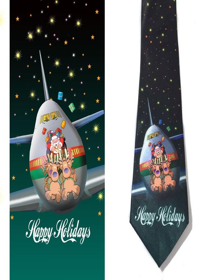 Stonehouse Collection Christmas Tie - Necktie for Pilots - Aviator Tie - Funny Christmas Gift for Pilots - Airplane Necktie - Image 2