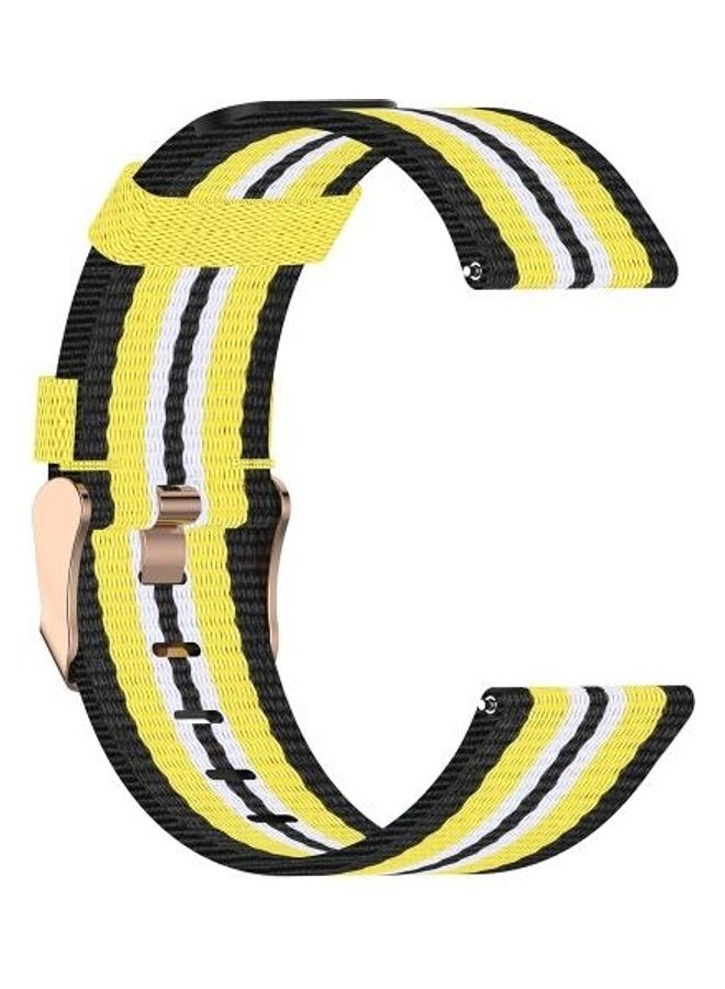 BGM Replacement Nylon  Strap Watchband For Garmin Vivo Active 3 Black/Yellow - Image 1