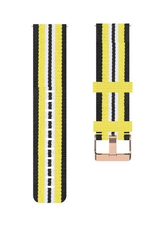 BGM Replacement Nylon  Strap Watchband For Garmin Vivo Active 3 Black/Yellow - Image 3