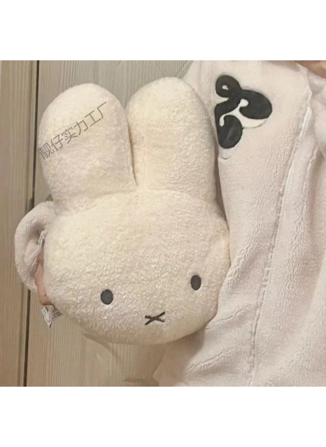 Generic - Miffy Miffy Rabbit Doll Cute Plush Plush Toy Bed Pillow Sofa Cushion Female Birthday Gift-Color:Miffy Rabbit Pillow-Height:40cm [gift Bag + Led Light] A Must-have Gift - Image 1