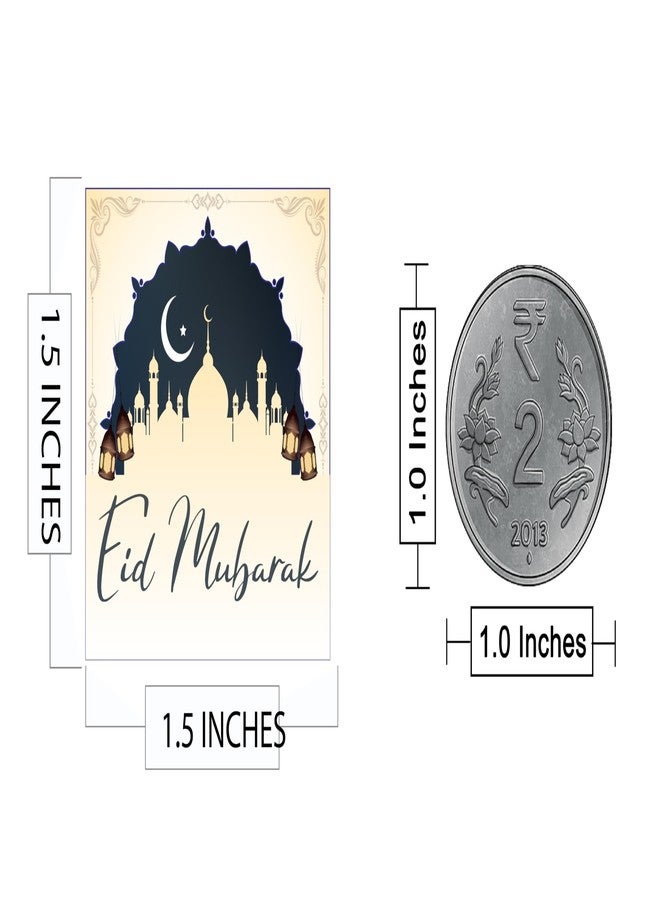 D2C Eid Mubarak Stickers 1.5 Inch Square - Premium Islamic Gift Labels for Ramadan & Eid Celebration, Lantern Mosque Decorative Seals for Favors, Treat Bags & Party Packaging (96) - Image 3