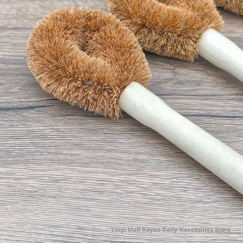 Coconut Coir Brush with Wooden Handle for Kitchen Cleaning - Image 4