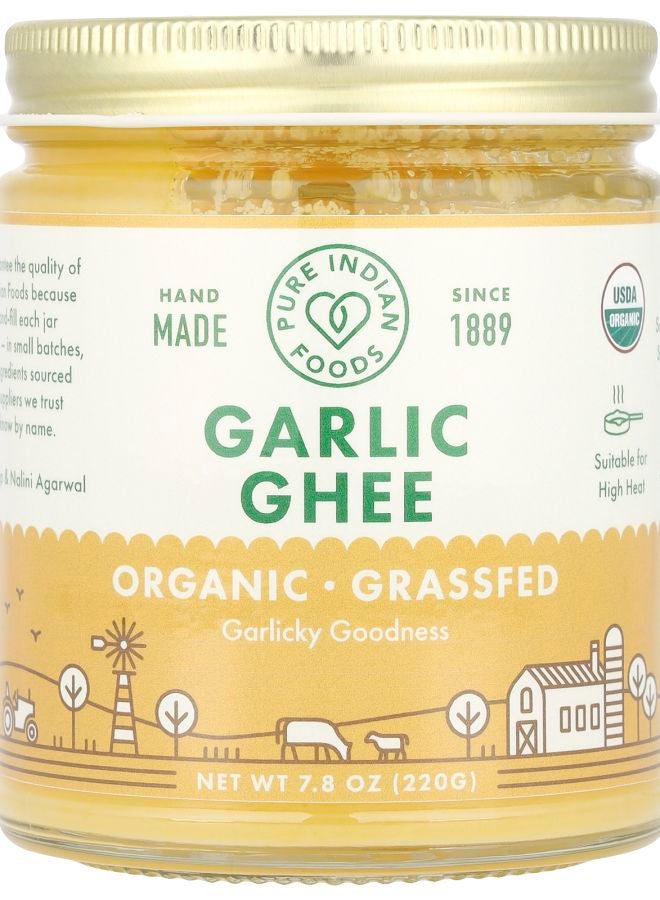 Pure Indian Foods Organic Grassfed Garlic Ghee 7.8 oz (220 g)