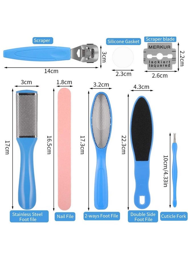 VITALOGY - - Pedicure Tools For Feet - 8 In 1 Pedicure Kit | Foot Scrubber For Dead Skin, Callus Remover, Foot Scraper, Foot File, Pitchfork, Filer For Nail Repair - 1 Set - Image 1