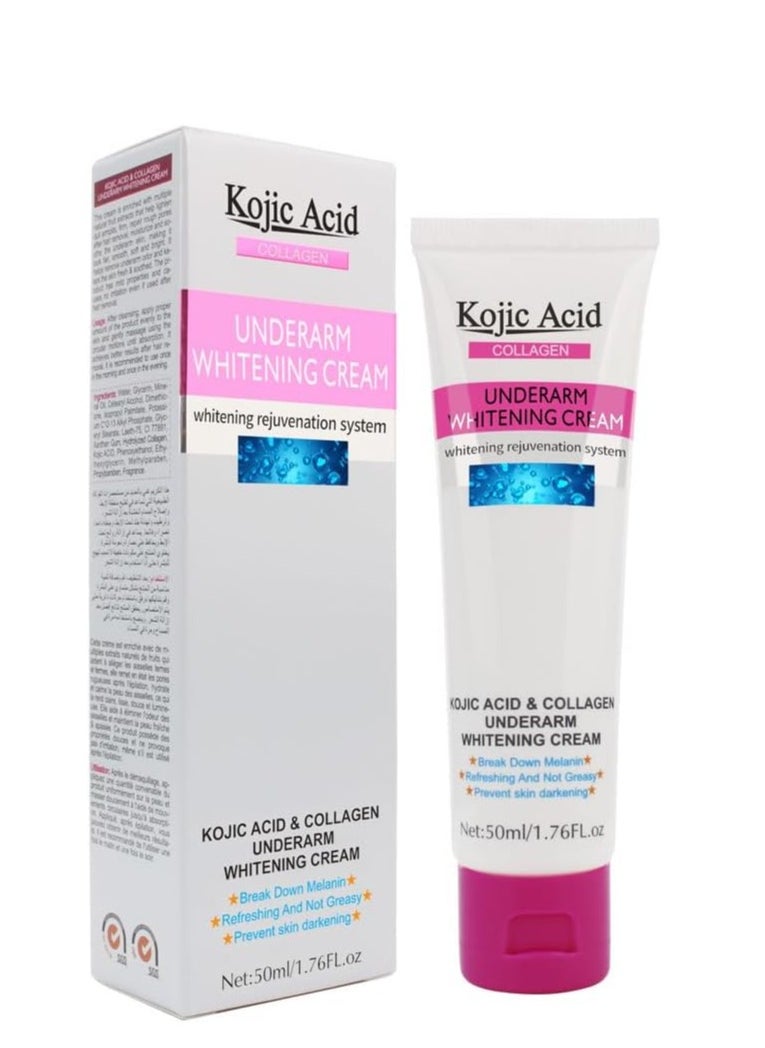 KOJIC ACID - Kojic Acid Skin Lightening Cream, Underarm Cream, Intimate Area Dark Spot Remover, for Body, Underarms, Armpit, Knees, Legs and Inner Thigh Cream for Acanthosis Nigricans, Non-Greasy - Image 1