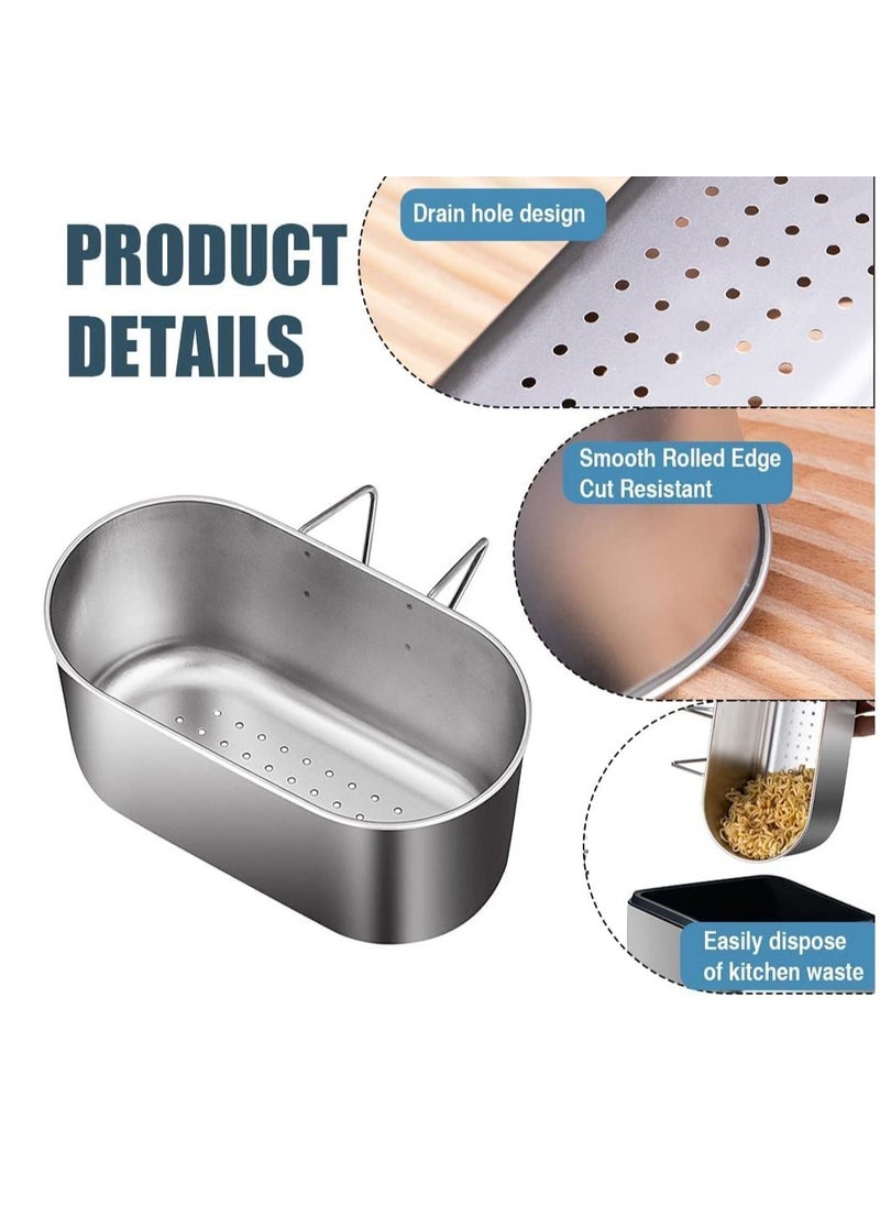 SYOSI Stainless Steel Sink Drain Strainer Basket Multifunctional Hanging Sink Strainer Colander Drain Basket for Filter Kitchen Waste and Wash Vegetables Fruits Silver  - Image 3