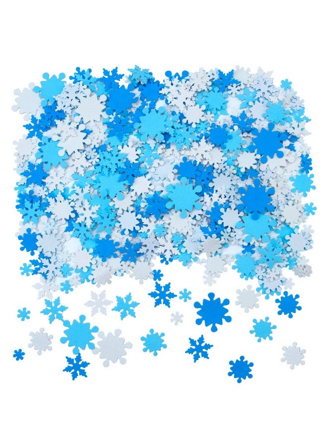 Aneco 600 Pieces Foam Snowflake Stickers Self-Adhesive Snowflake Shape Stickers For Diy Craft Projects, Assorted Color And Sizes - Image 1