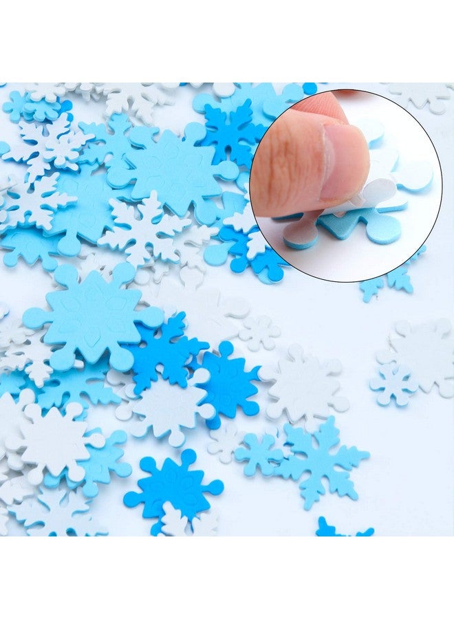 Aneco 600 Pieces Foam Snowflake Stickers Self-Adhesive Snowflake Shape Stickers For Diy Craft Projects, Assorted Color And Sizes - Image 4