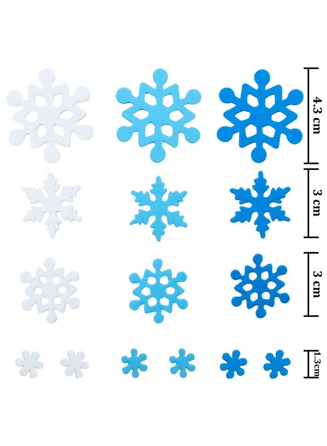 Aneco 600 Pieces Foam Snowflake Stickers Self-Adhesive Snowflake Shape Stickers For Diy Craft Projects, Assorted Color And Sizes - Image 2