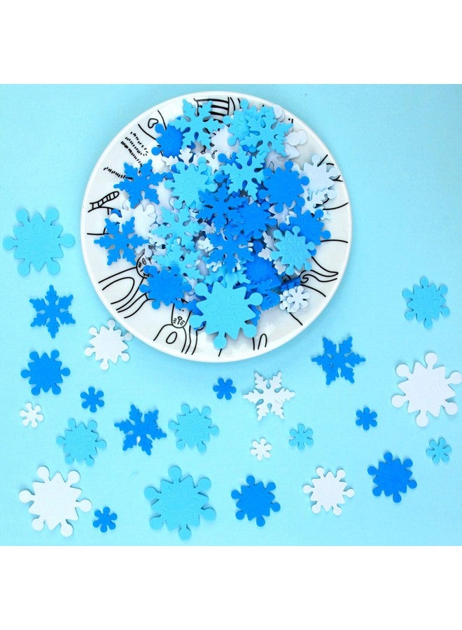 Aneco 600 Pieces Foam Snowflake Stickers Self-Adhesive Snowflake Shape Stickers For Diy Craft Projects, Assorted Color And Sizes - Image 3