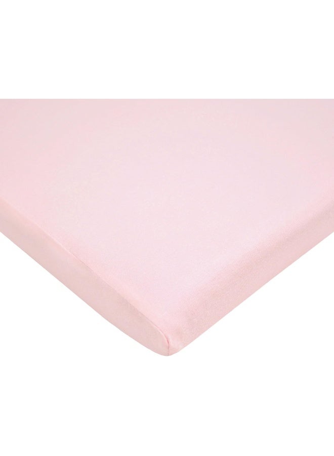 TL Care TL Care 15" x 33" Fitted Bassinet Sheet, 100% Natural Cotton Supreme Jersey Knit, Pink, Soft Breathable, for Girls  - Image 1