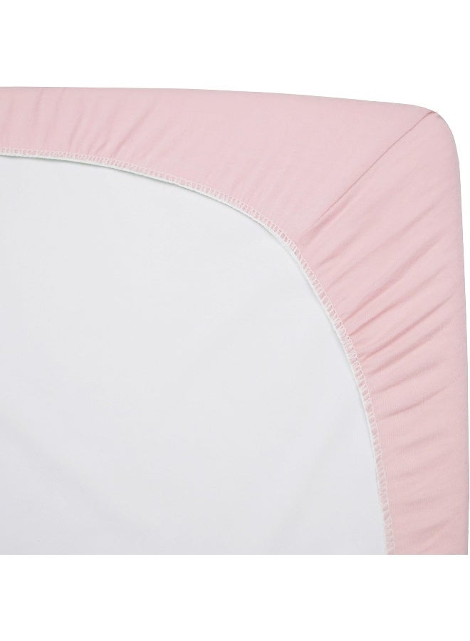 TL Care TL Care 15" x 33" Fitted Bassinet Sheet, 100% Natural Cotton Supreme Jersey Knit, Pink, Soft Breathable, for Girls  - Image 4