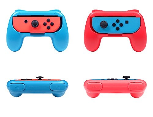 Subsonic Grips Controller for Joy-Cons Nintendo Switch/Pack of 2 Comfort Handles for Joy Cons, Red and Blue Fluorescent - Image 3