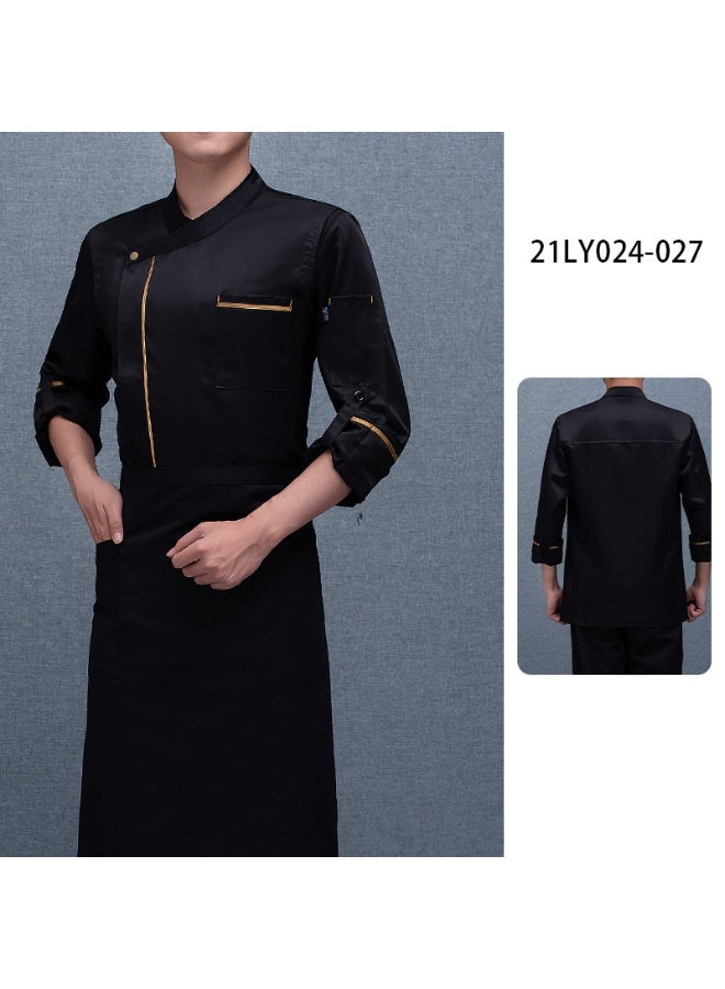 NIBEMINENT High-End  Chef Overalls Kitchen Kitchen Canteen Restaurant Restaurant Work Wear Men's and Women's Catering Autu  - Image 1