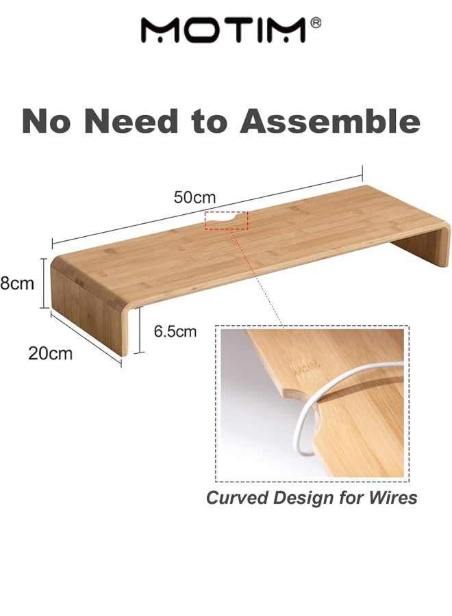 Motim Premium Wooden Computer Monitor Stand Ideal for Home&Office Desktop Modern Wood TV Stand Open Storage Cabinet - Image 4