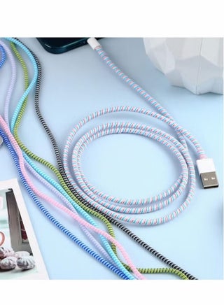 Cable Protector 10 Pcs Spiral Data Cable Protective Sleeve Spiral Tube Wire Management Organizer Prevent Pets from Biting The Cable Line Saver for iPhone iPod iPad MacBook Tablet Charger Cord - view 3