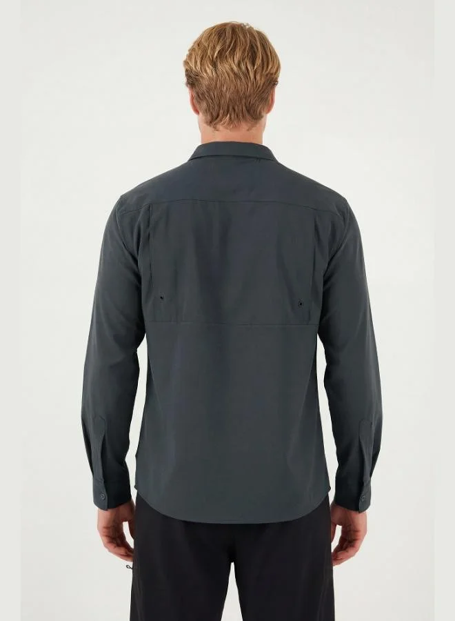 Buratti  Buratti Trekking and Water Repellent Classic Collar Long-Sleeve Pocket Shirt Men's SHIRT 693821 for Men | Best Price UAE