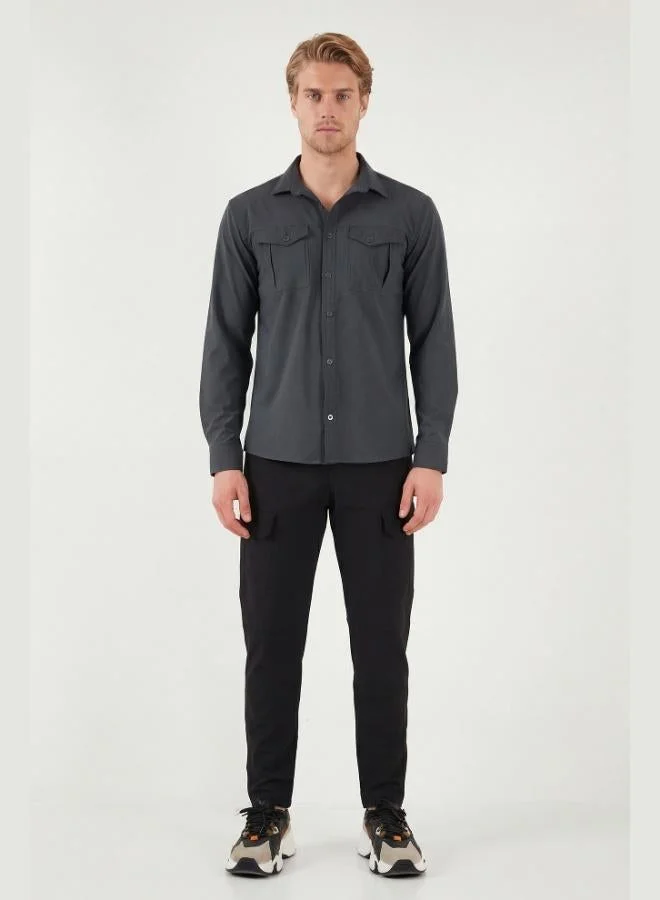 Buratti  Buratti Trekking and Water Repellent Classic Collar Long-Sleeve Pocket Shirt Men's SHIRT 693821 for Men | Best Price UAE