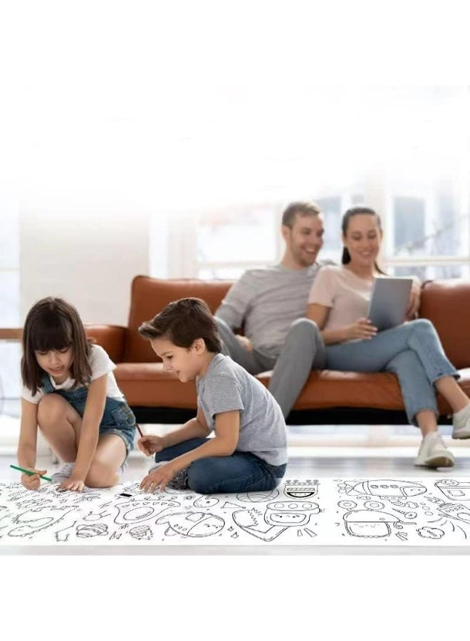Giant Adhesive Coloring Roll for Kids - "Outer Space" Design for Creative Development  - Image 3