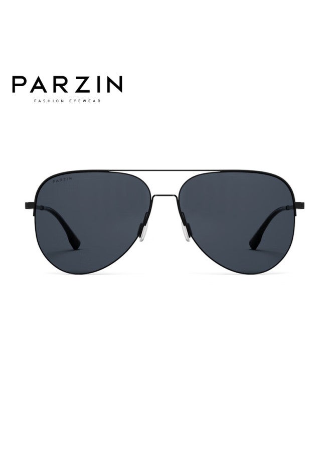 Parzin Men's Sungl Vintage Double Bridge Aviator Frame Sun Protection Driving Trendy Shades Pz8380 - Image 5