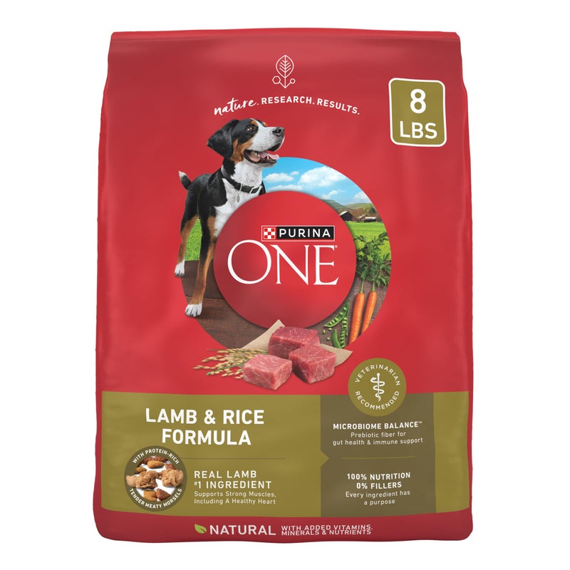 Purina ONE Dry Dog Food Lamb and Rice Formula - 8 lb. Bag - Image 1