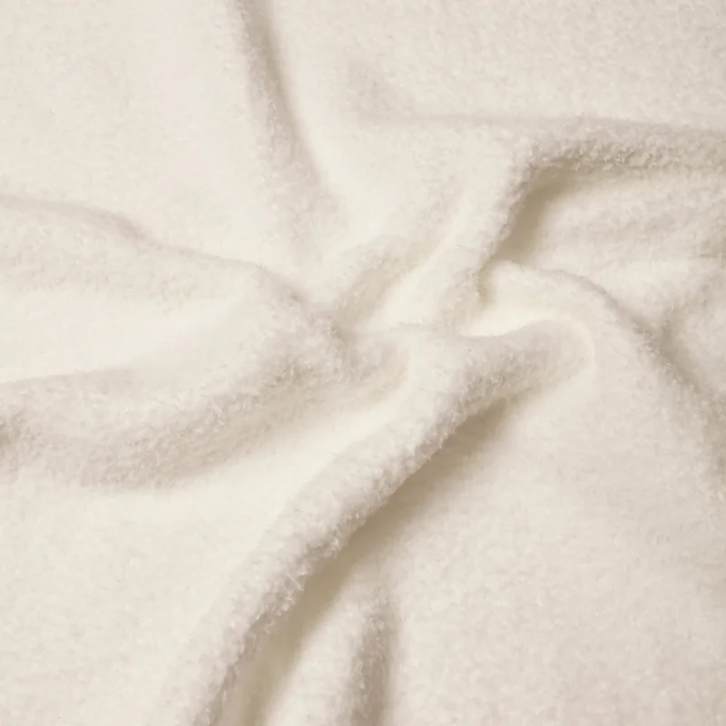 يسكن DWELL FUR KNITTED THROW BLANKET WHITE