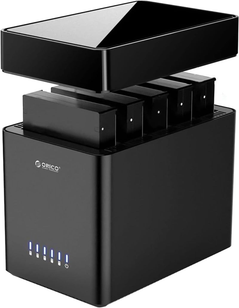 Orico 5 Bay 3.5 Inch Hard Drive Enclosure USB C to SATA Magnetic Tool-Free External HDD Enclosure with 12V/6.5A Power Adapter for Family Storage Expansion Up to 90TB(5x18) - DS500C3 - Image 1