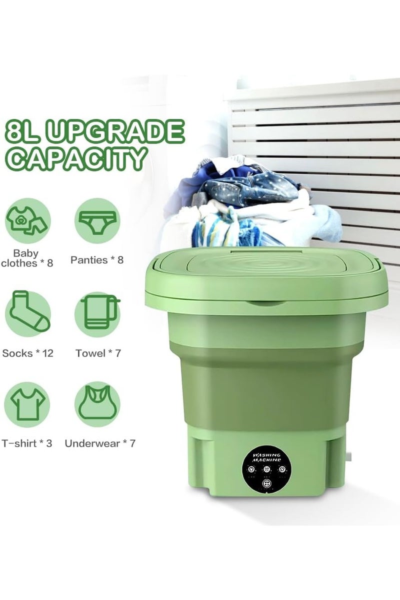 Arabest Portable Washing Machine, Foldable Washer,8L Capacity,3 Modes ,Spin Dryer Foldable Bucket Washer,Suitable for Apartment Dorm,Travelling,Camping - Image 2