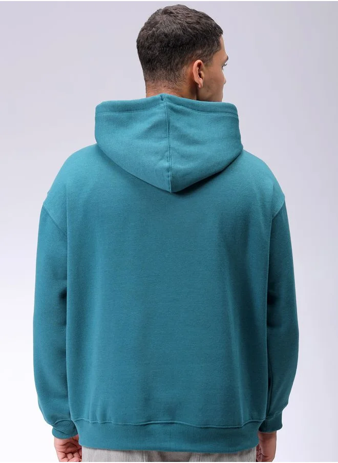 شركة المرآب الهندية Men Relaxed Fit Solid Front Open Hooded Sweatshirt