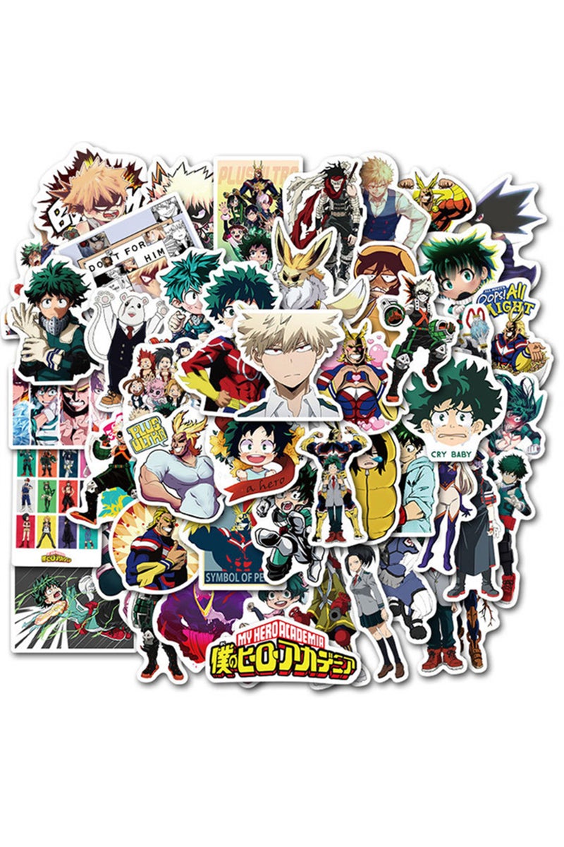 ٥٠ قطعة من ملصقات أنمي كاواي لشخصيات أكاديمية بطلي: ميدوريا، أول مايت، باكوغو، تودوروكي، ميريو، شيغاراك