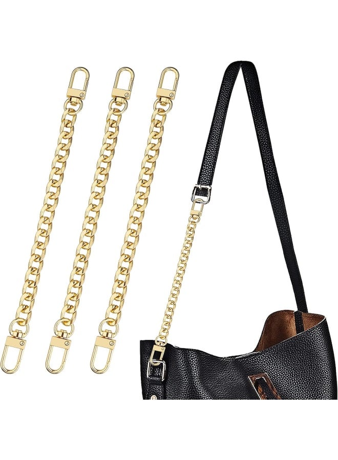 3 Pieces Purse Chain Strap 7.9 Inch DIY Handbag Purse Strap Extender with Metal Buckles for Purse Handbags Wallet Clutch Shoulder Bag Replacement Strap (Gold-3pcs), Gold-3pcs, 7.9 Inch  - Image 1