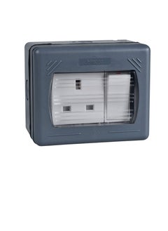 Schneider Schneider GWP3010 Exclusive Weatherproof Double Pole Switched Socket (13 A, 230VAC, 1 Gang, Grey)  - Image 3