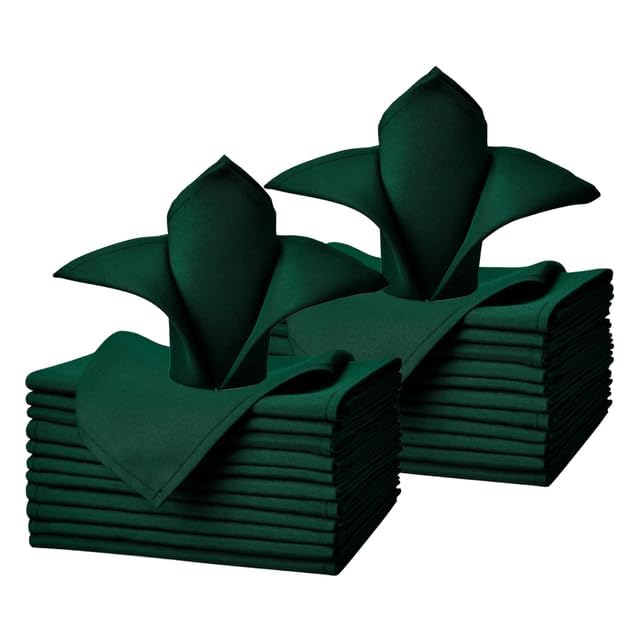 uniformer Table Napkins | Soft & Durable | Elegant Design for Dining | Perfect for Home, Weddings, Parties, & Events | Machine Washable | Durable & Stylish | Size 20x20 inches (Green_Pack of 24) - Image 1