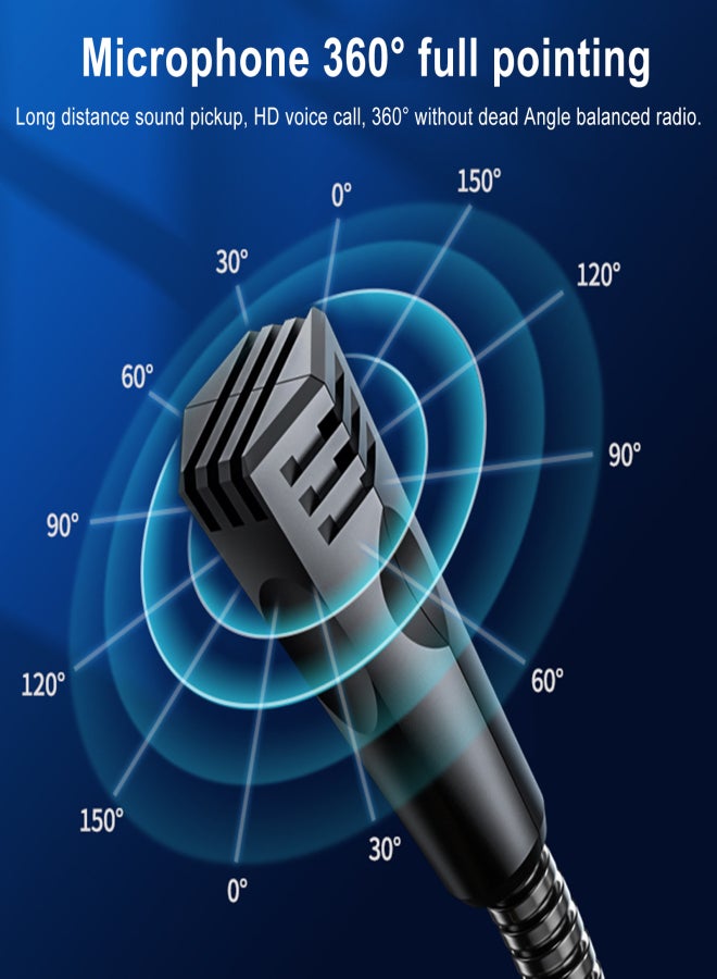 صدى ميكروفون مكتبي MK01 USB، سهل الاستخدام، ميكروفون احترافي متعدد الاتجاهات بزاوية 360 درجة مع إضاءة LED RGB، ميكروفون مكثف مكتبي للتسجيل واللعب - Image 4