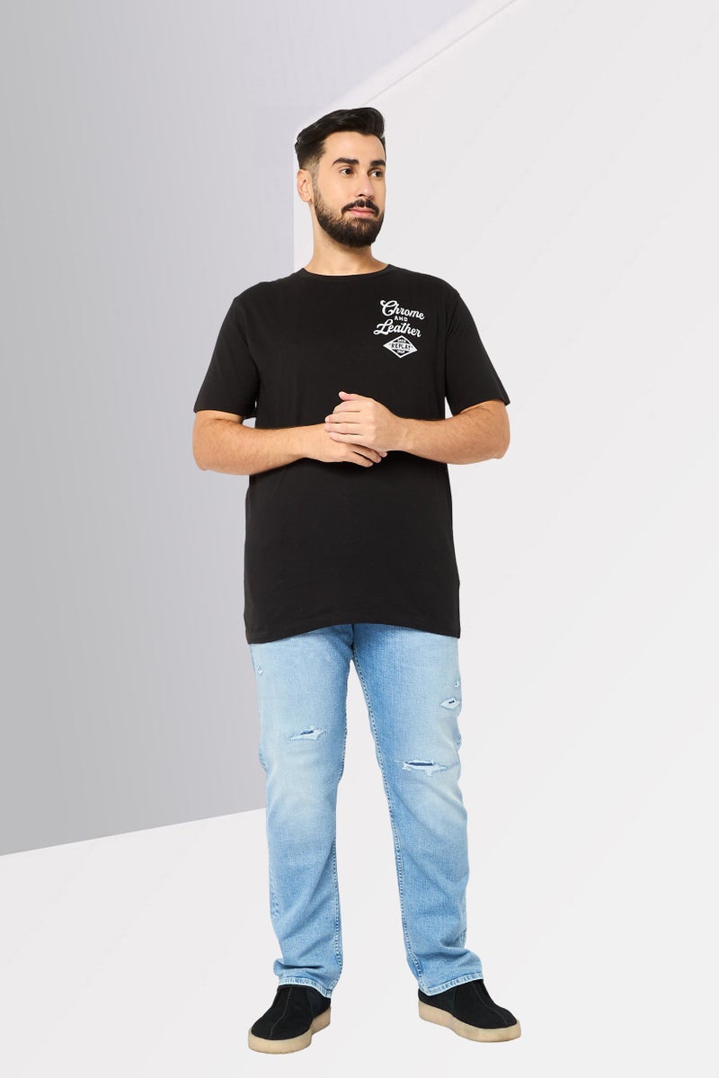 Replay Men Crew Neck Short Sleeve Graphic Print T-Shirt, Black - Image 2