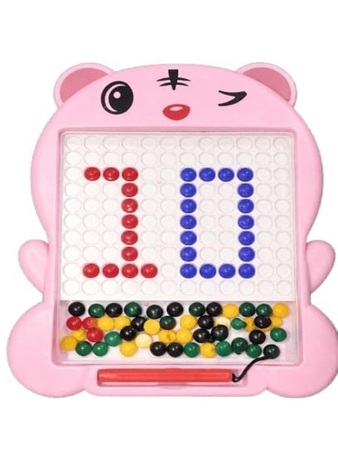 ZYCRONIX Magnetic Drawing Board for Kids with Stylus Pen, Educational Bead Art Learning Toy, Creative Sketch Board for Learning and Fun Activity (Pink) - Image 1