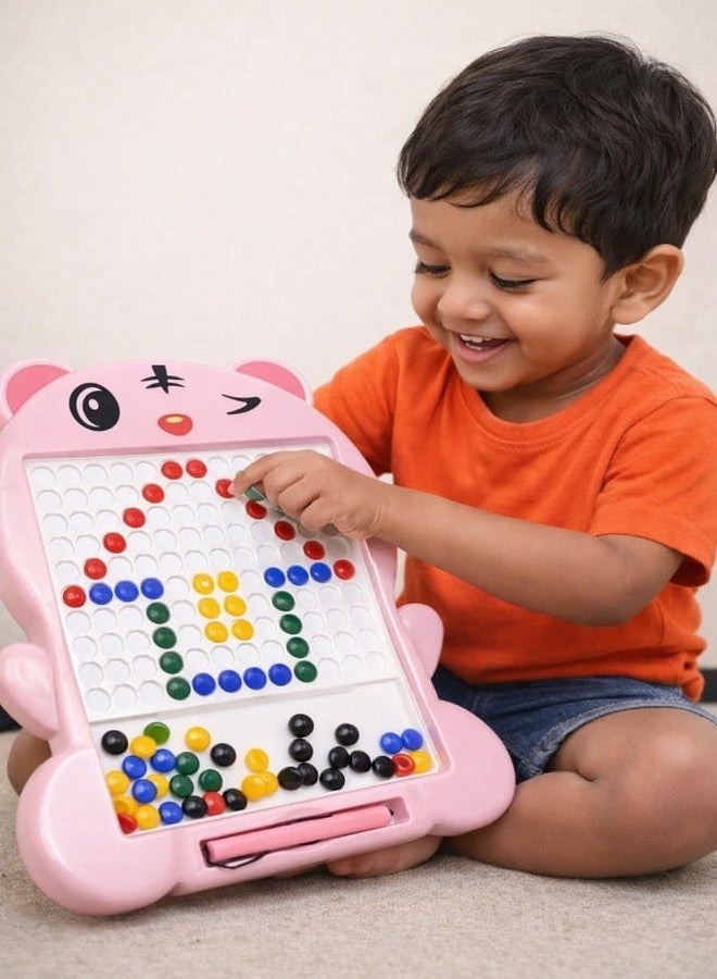 ZYCRONIX Magnetic Drawing Board for Kids with Stylus Pen, Educational Bead Art Learning Toy, Creative Sketch Board for Learning and Fun Activity (Pink) - Image 2