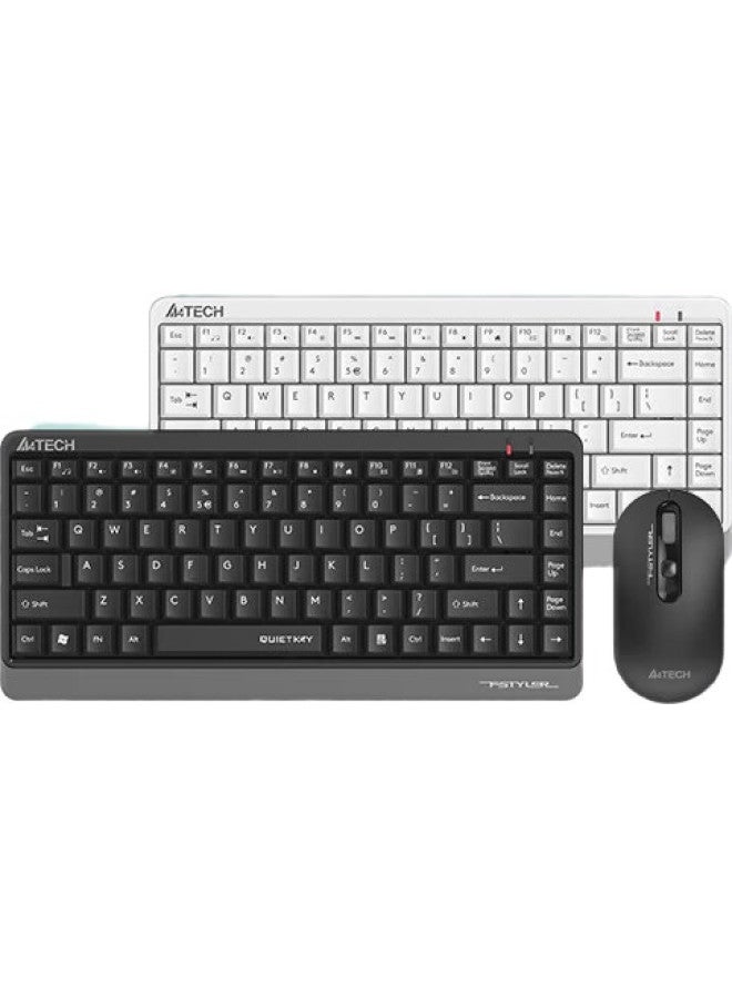 A4Tech Fg1120Q 86-Key Wireless Keyboard And Mouse Set Quiet Light Office Typing Notebook Desktop Portable Membrane Keyboard Mouse Set Ash Grey - Image 1
