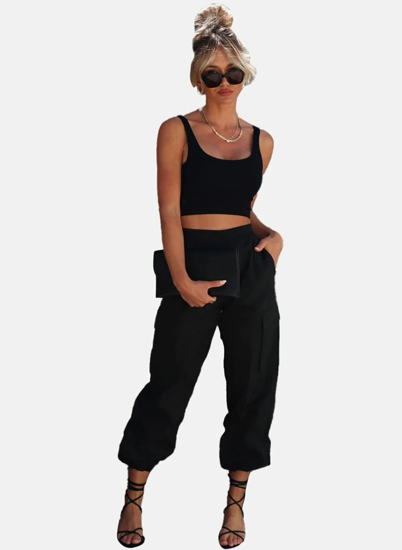 يونيكي Black High Rise Jogger Trousers