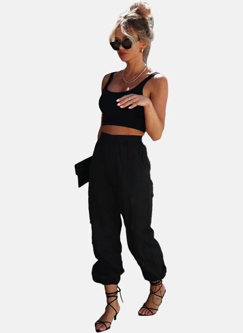 يونيكي Black High Rise Jogger Trousers