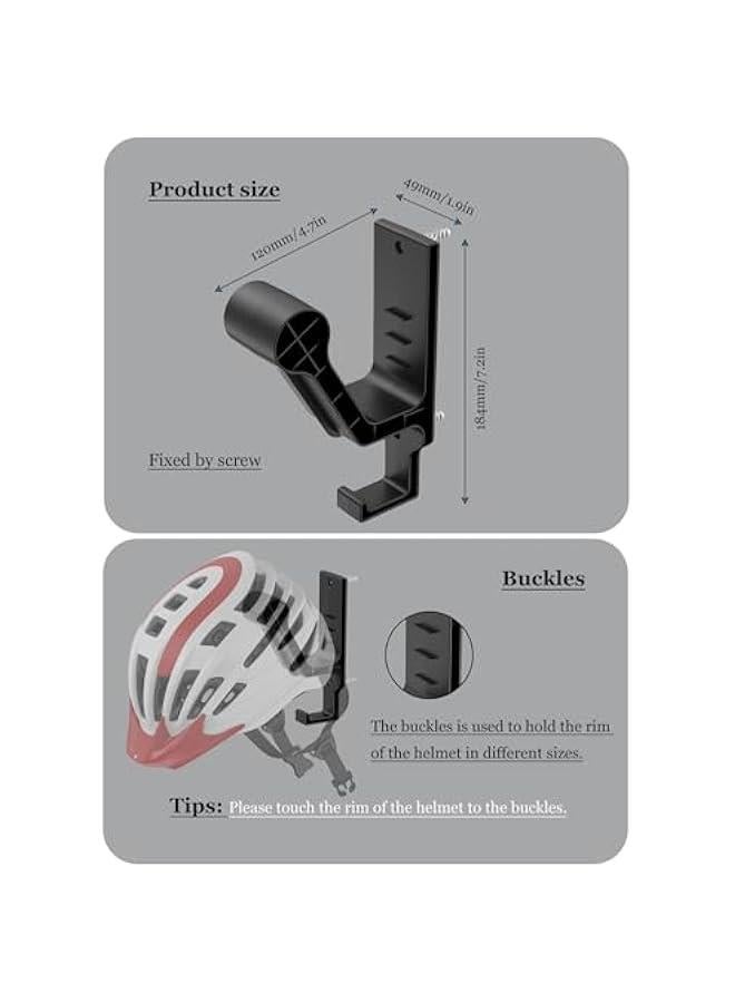 Arabest Helmet Wall Mount Organizer - 2 Pack Black Helmet Rack for Motorcycle/Bicycle/Tactics. Display and Holder for Jackets, Coats, Caps. Stylish Helmet Hanger.  - Image 1