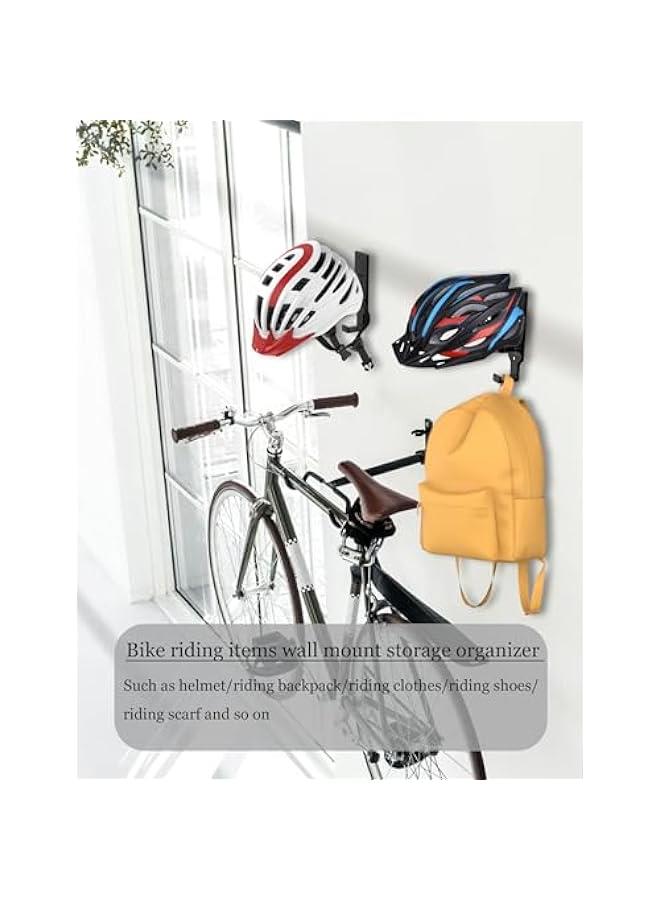 Arabest Helmet Wall Mount Organizer - 2 Pack Black Helmet Rack for Motorcycle/Bicycle/Tactics. Display and Holder for Jackets, Coats, Caps. Stylish Helmet Hanger.  - Image 2
