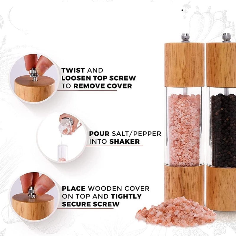 Manual Wooden Pepper Mill for Kitchen and Dining Table Elegant Spice Mill for Fresh Peppercorns Durable Wood Construction Daily Use Seasoning Tool - Image 1