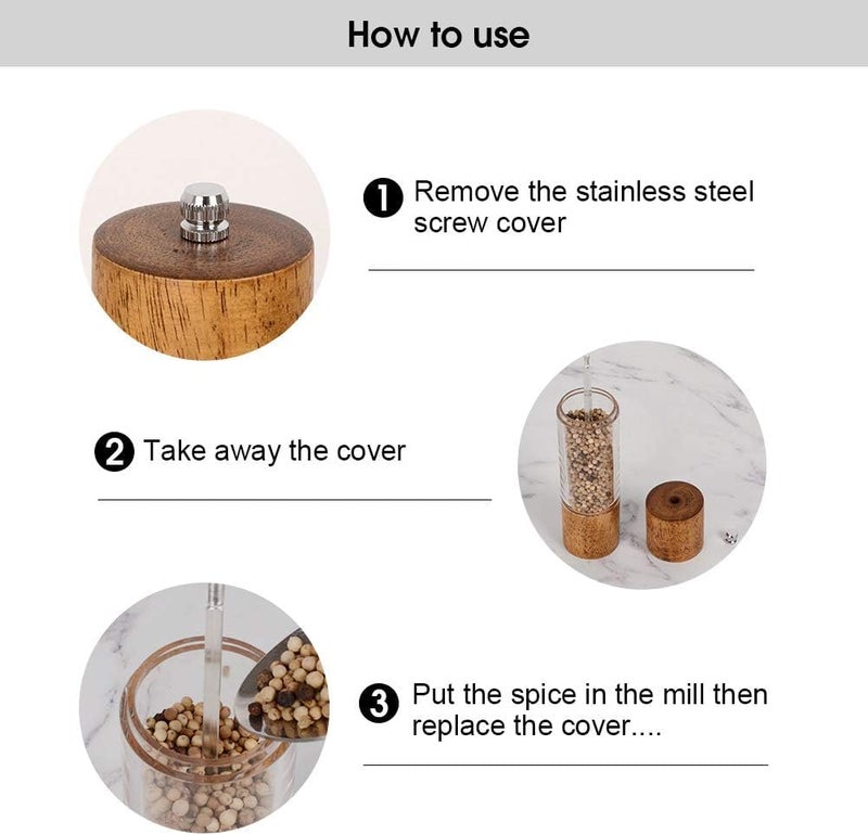 Manual Wooden Pepper Mill for Kitchen and Dining Table Elegant Spice Mill for Fresh Peppercorns Durable Wood Construction Daily Use Seasoning Tool - Image 3